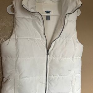 White puffer vest